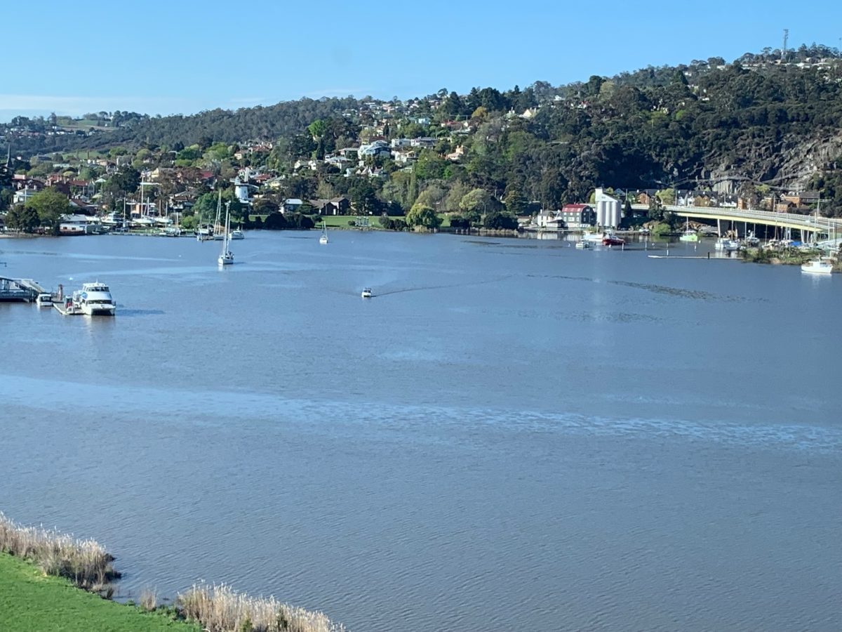 river with city in the background