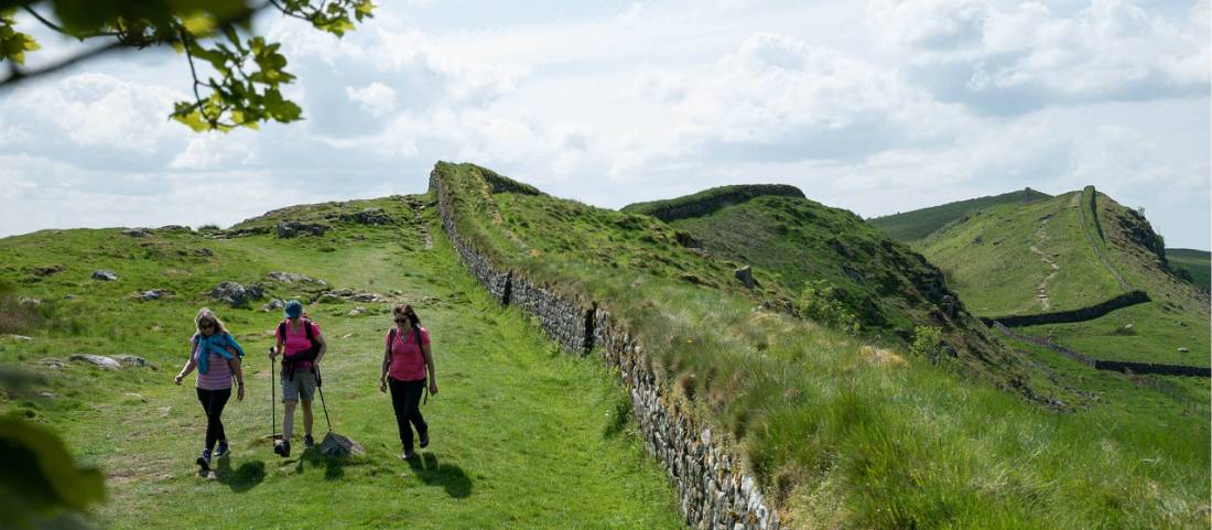 walkers on a country hillside