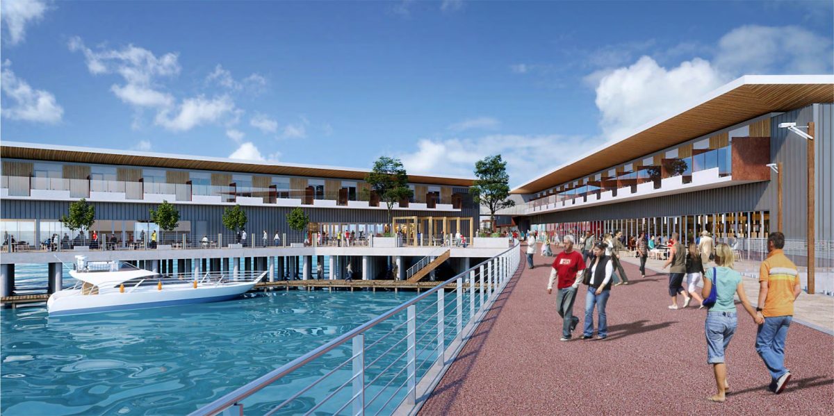 artist's impression of a planned marina development