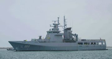 First Arafura-class OPV finally delivered to navy, but not a minister in sight