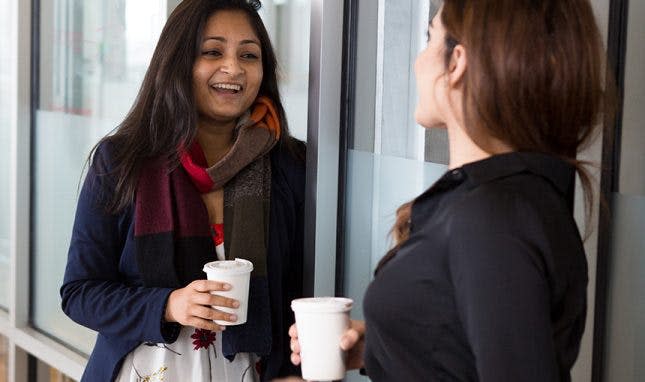 Two women in conversation