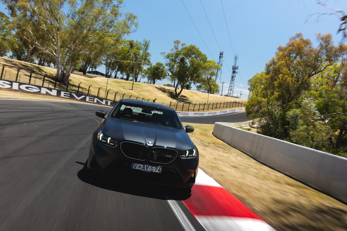 BMW M5 on a racetrack