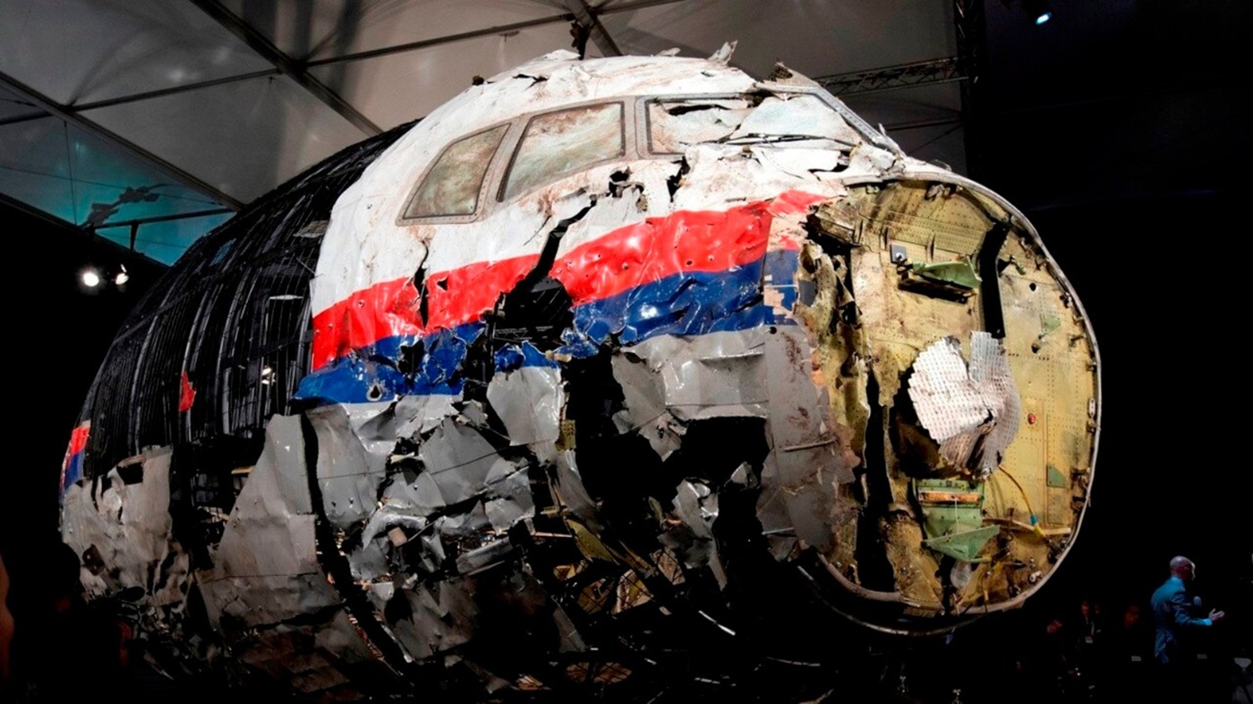 reassembled plane wreckage