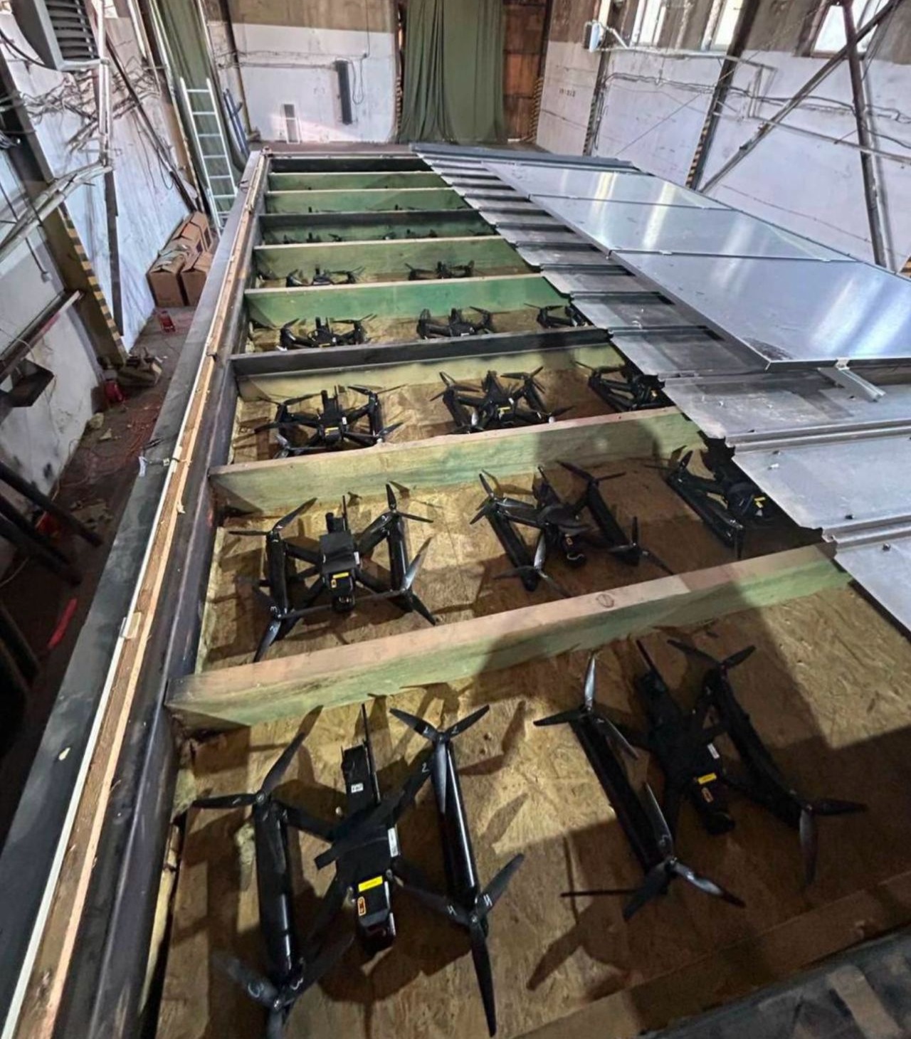 drones stored in roof cavities