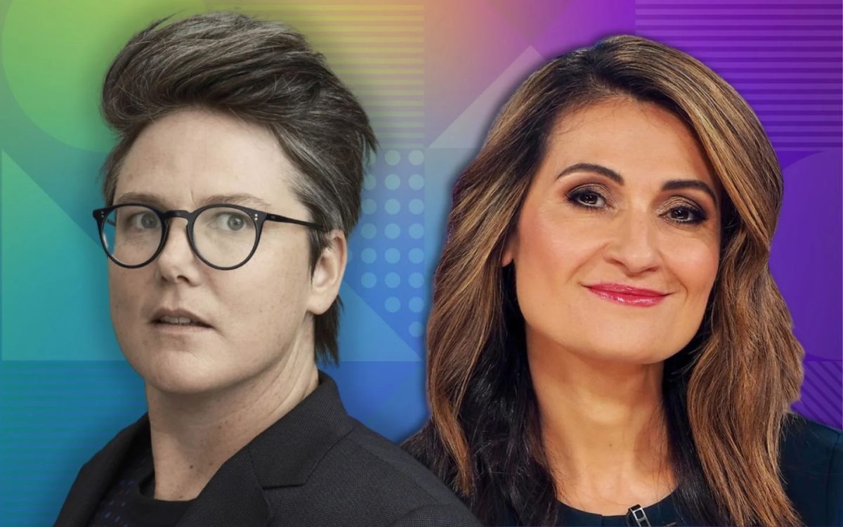 combined image of two women