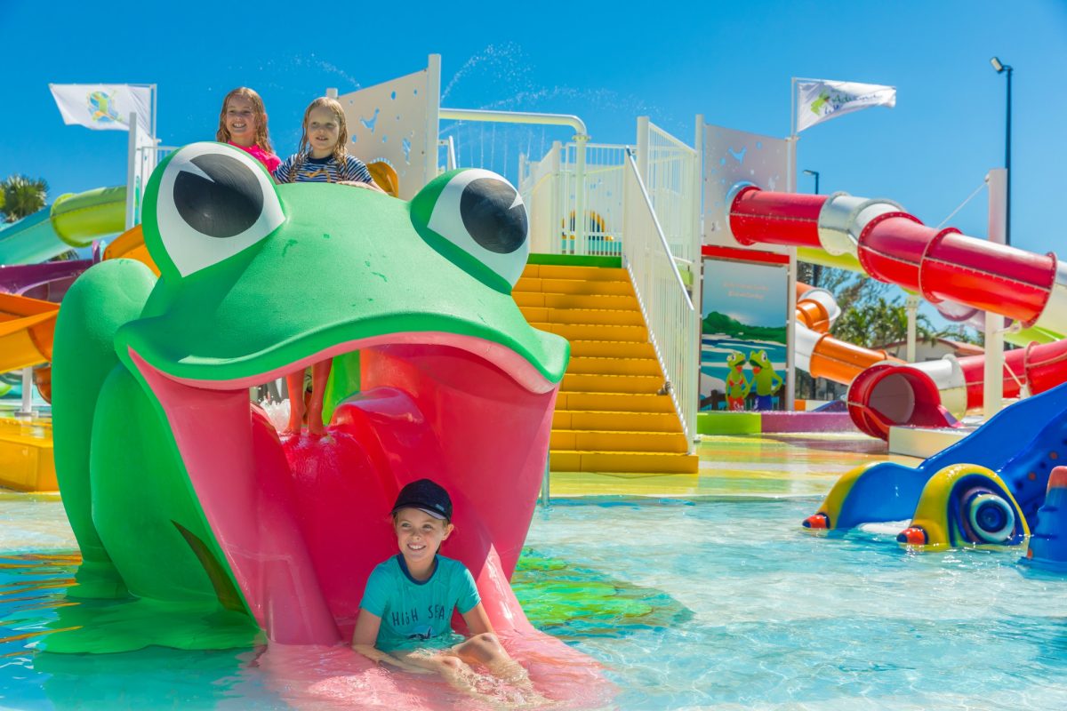 kids at a water park