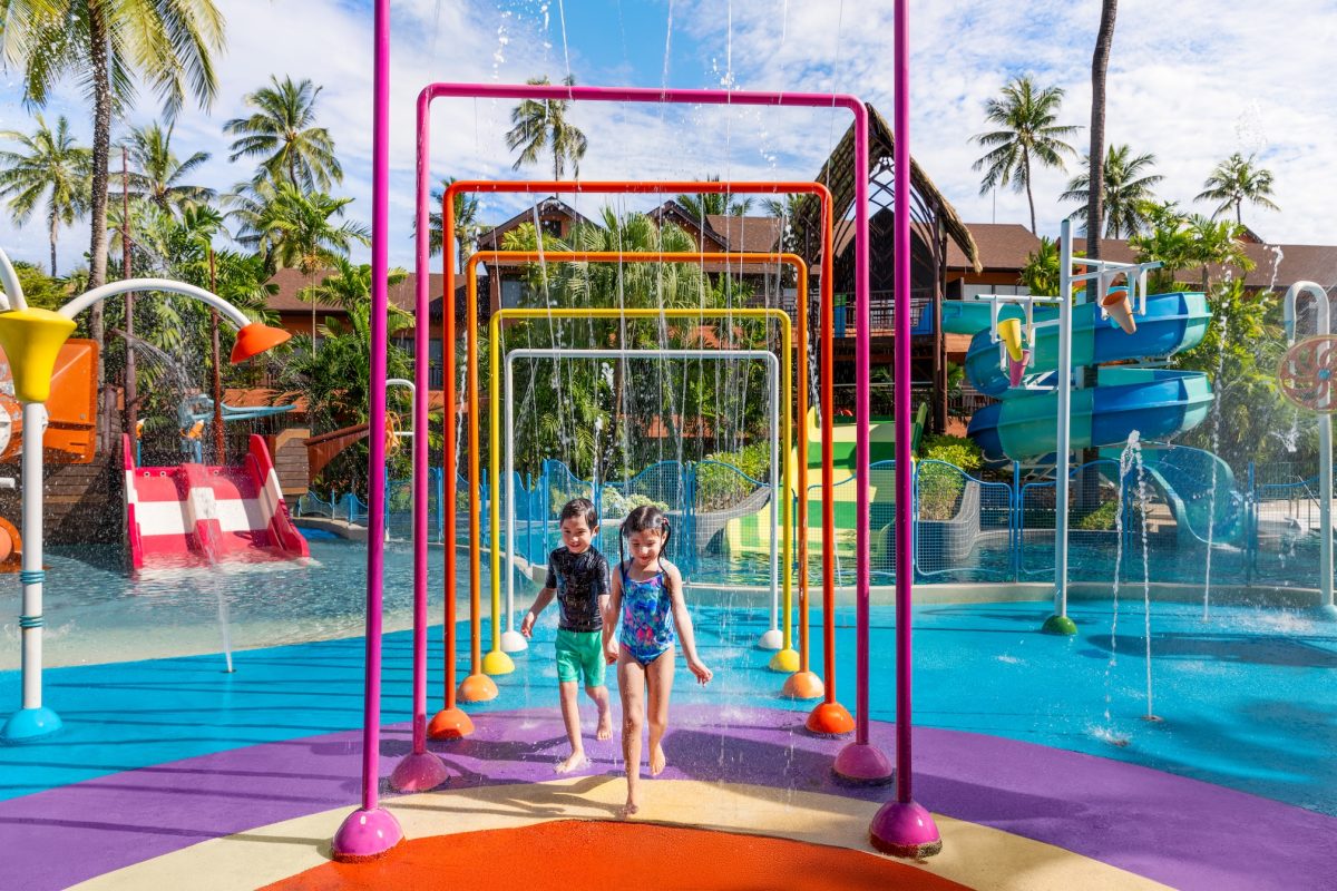 kids at a water park