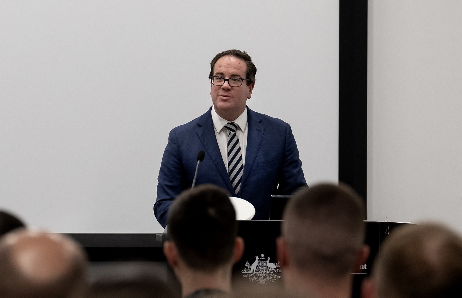 male politician speaking in Parliament