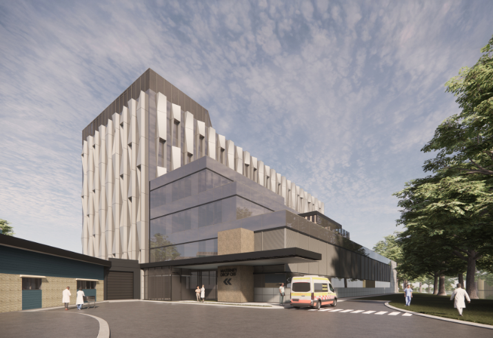 artist's impression of a hospital redevelopment