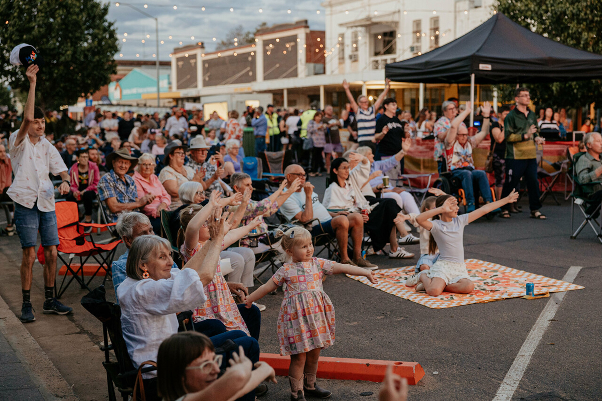 people at a street festival