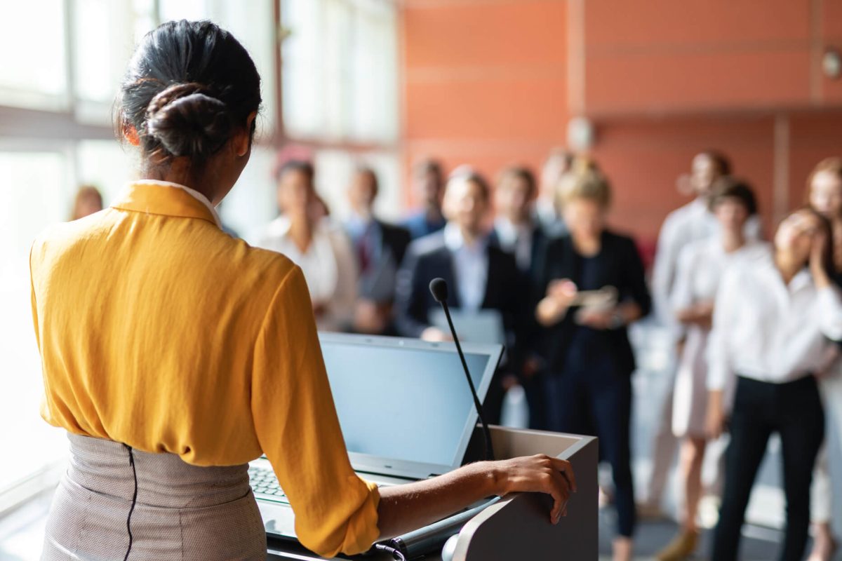 Woman giving speech 