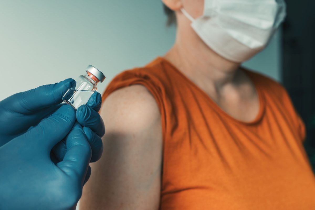 woman set to be vaccinated