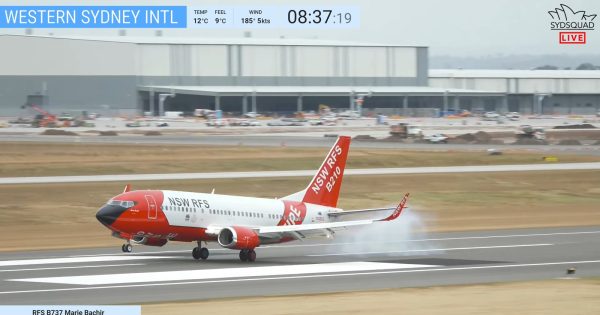 First large aircraft landing coincides with major emergency exercise at new Western Sydney Airport