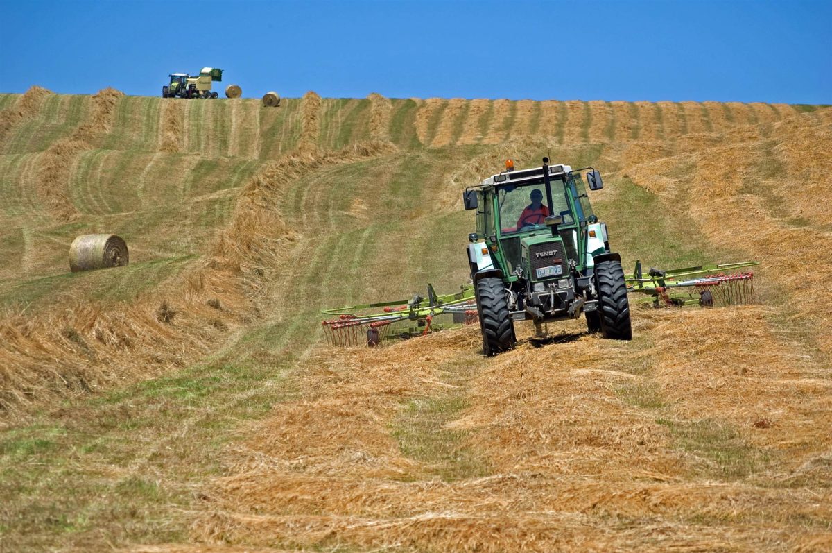 tractor being used in a field
