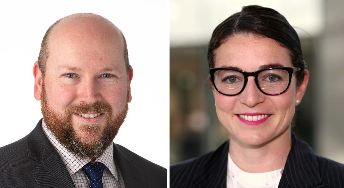 combined image of a smiling man and a smiling woman