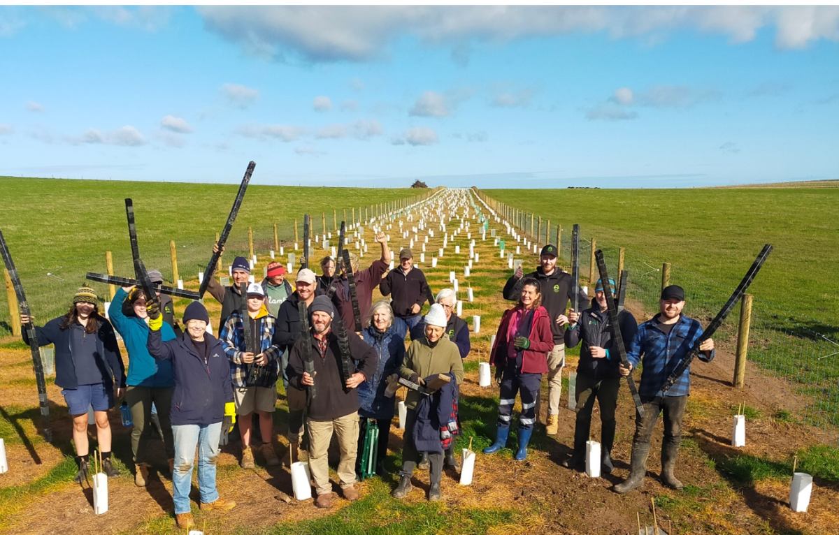 group of people at a farm