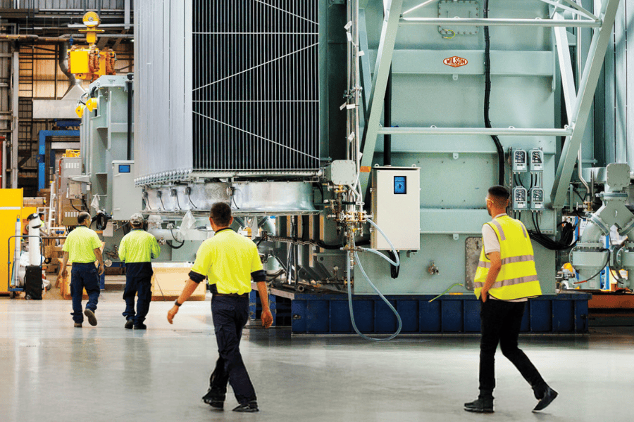 workers at an industrial plant