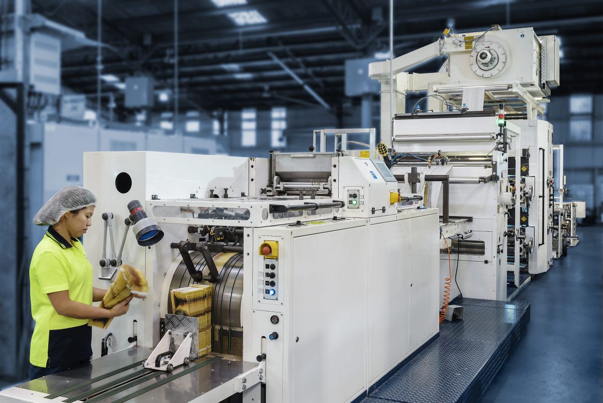 person working at an industrial facility