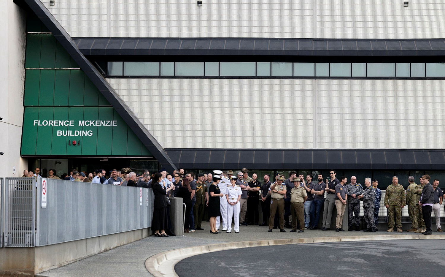 ADF personnel outside a building
