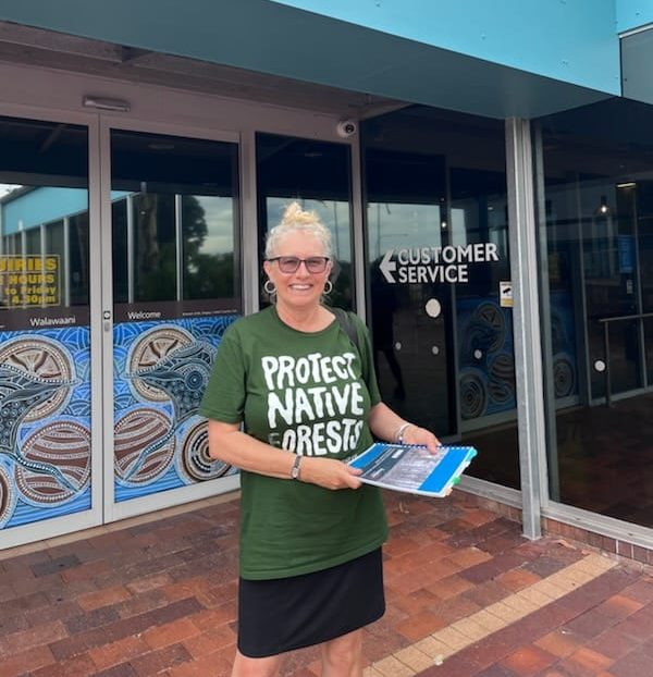 Joslyn van der Moolen outside Eurobodalla Shire Council building 