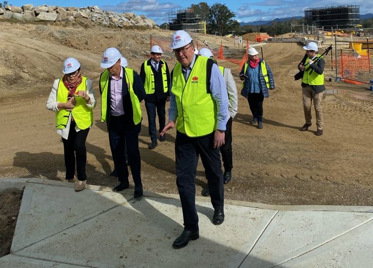 Member for Bega Dr Michael Holland at the Eurobodalla Regional Hospital site on 19 May when Regional Health Minster Ryan Park visited. 