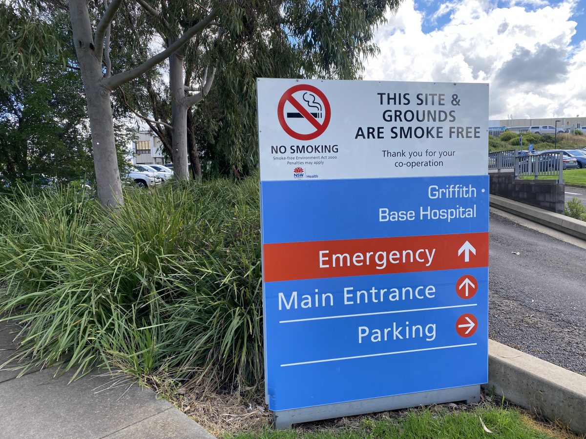 Griffith Base Hospital sign