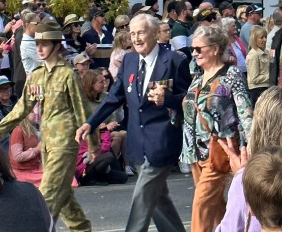 war veteran marching in Anzac Day parade