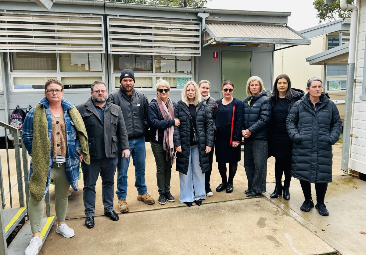 Parents outside classrooms