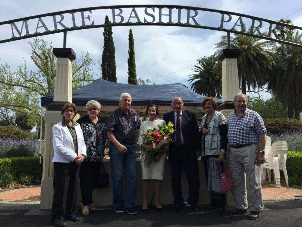 group outside park entrance